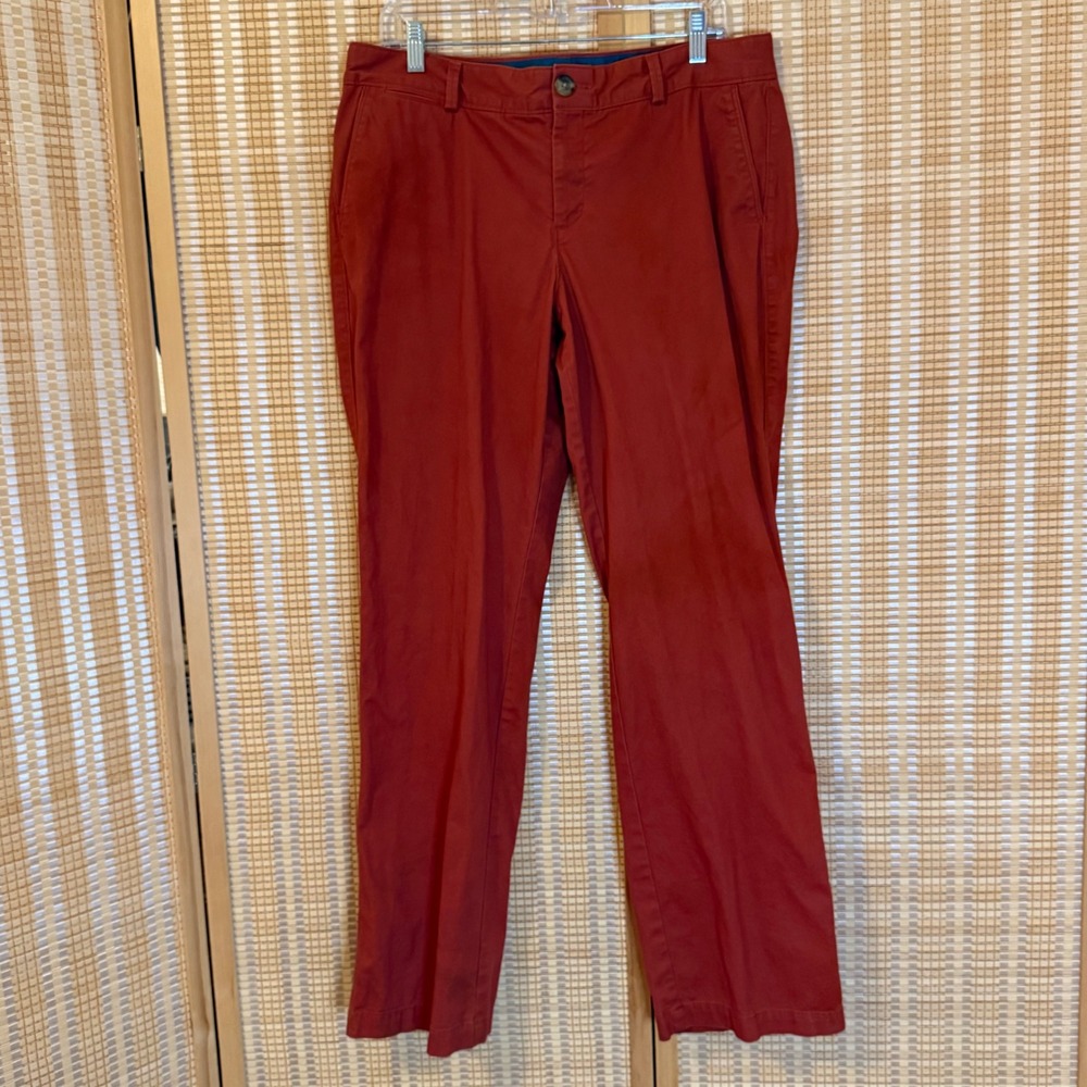 Dockers Womens Straight Leg Chino Pants Rust Orange Red Size 14M Cotton Stretch